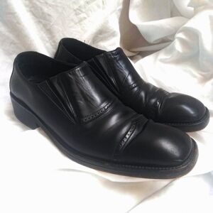 Gucci Black Leather Wingtip Slip On Oxfords Mens Size 8